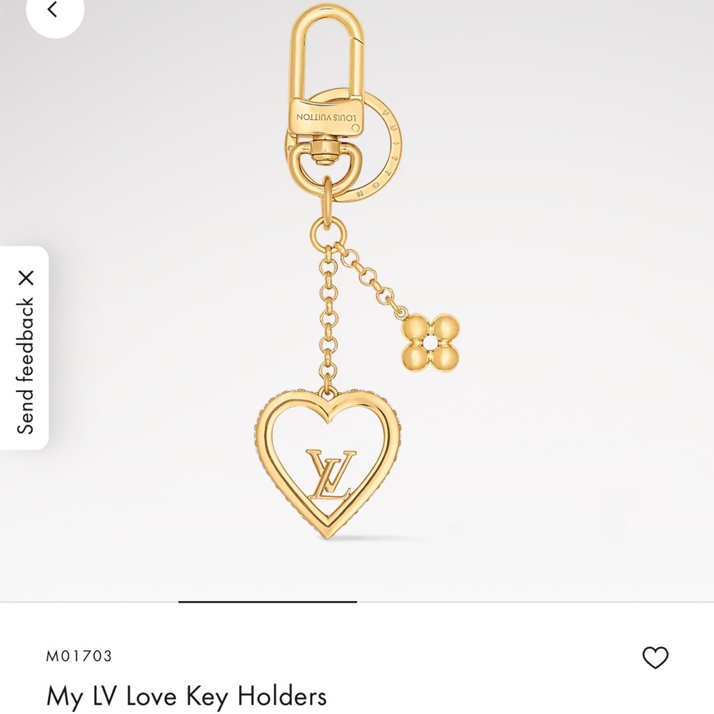 Louis Vuitton Gold Heart Keychain